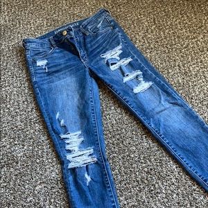 Distressed Blue Jeans